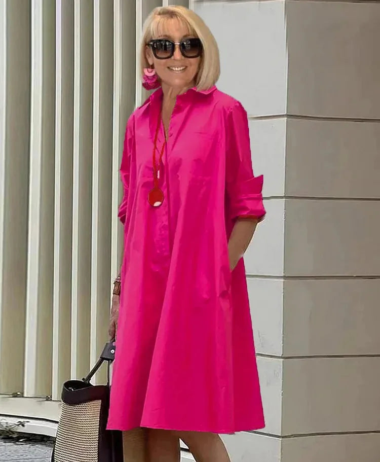 W&W Mode | Elegantes Mittelanges Kleid für Damen - Stilvolles Midi Kleid