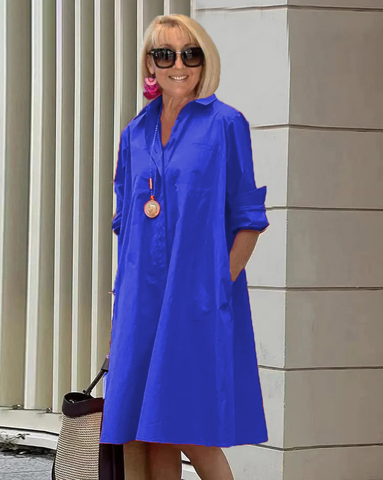 W&W Mode | Elegantes Mittelanges Kleid für Damen - Stilvolles Midi Kleid