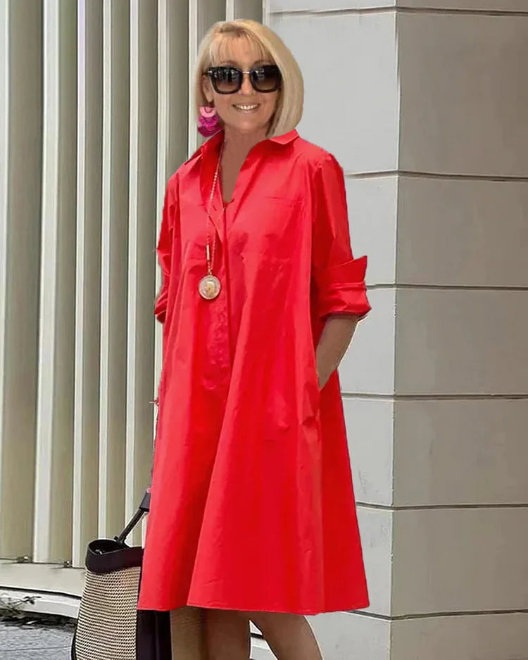 W&W Mode | Elegantes Mittelanges Kleid für Damen - Stilvolles Midi Kleid