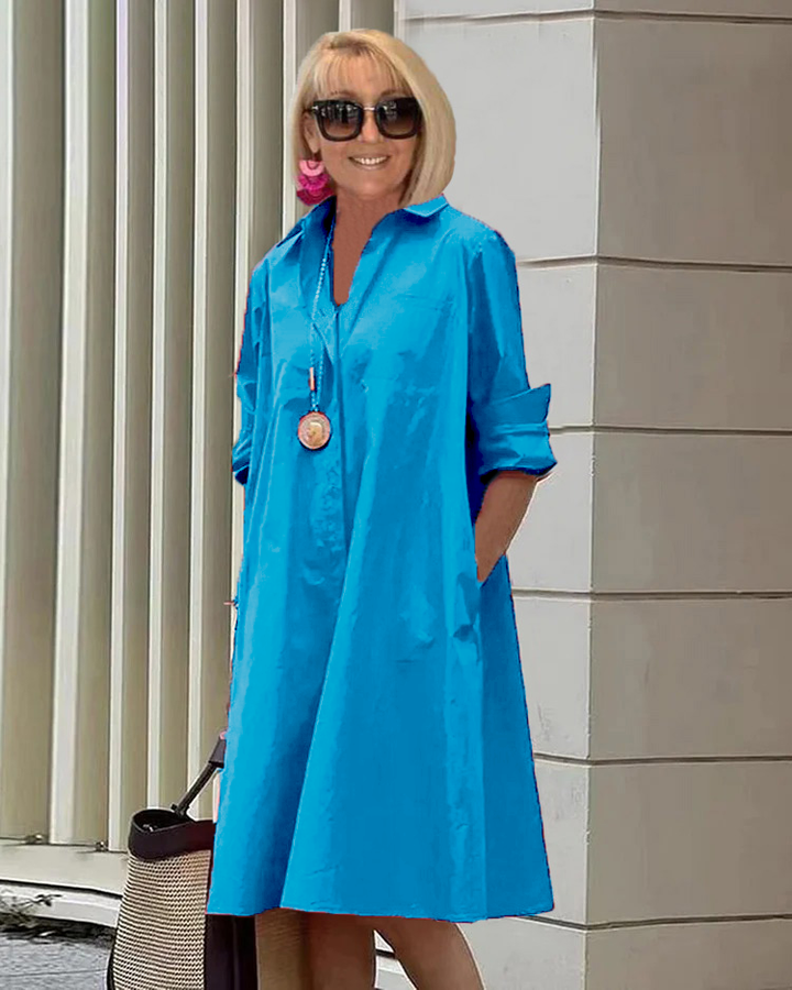W&W Mode | Elegantes Mittelanges Kleid für Damen - Stilvolles Midi Kleid
