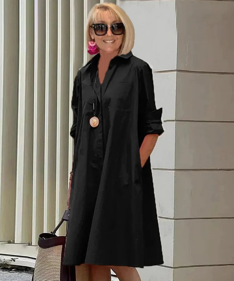 W&W Mode | Elegantes Mittelanges Kleid für Damen - Stilvolles Midi Kleid
