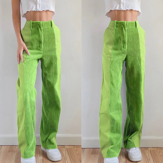 WW | Gerippte Hose mit Hoher Taille