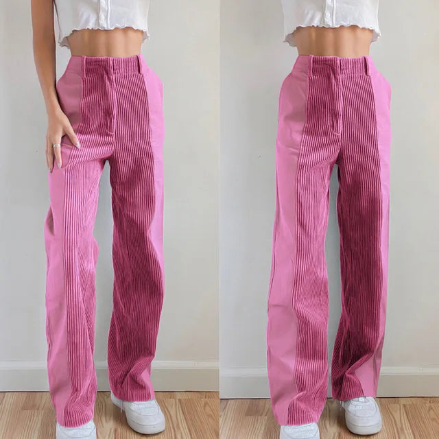 WW | Gerippte Hose mit Hoher Taille