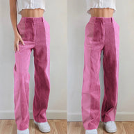 WW | Gerippte Hose mit Hoher Taille