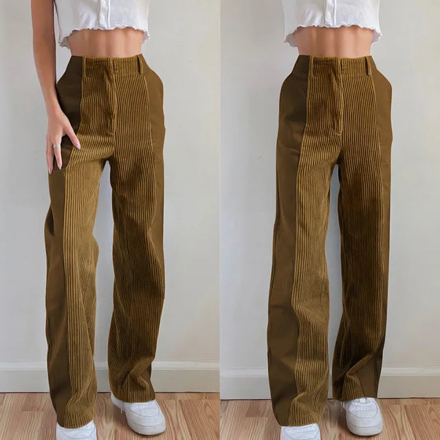 W&W Mode | Gerippte Hose mit Hoher Taille