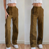 WW | Gerippte Hose mit Hoher Taille