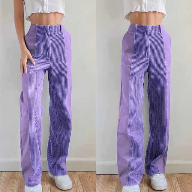 WW | Gerippte Hose mit Hoher Taille