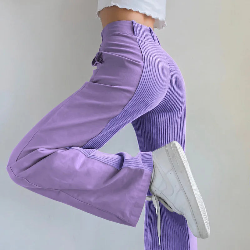 WW | Gerippte Hose mit Hoher Taille