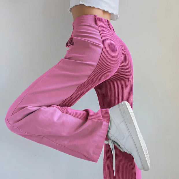 WW | Gerippte Hose mit Hoher Taille
