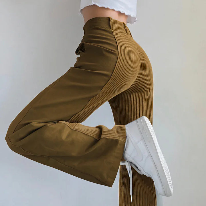 W&W Mode | Gerippte Hose mit Hoher Taille