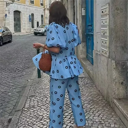 WW - Oberteil + Hose - Lässig - Bedruckt - Sommer