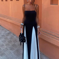 WW Kleid - Schwarz und weiß geteilt - Polyester - Sommer