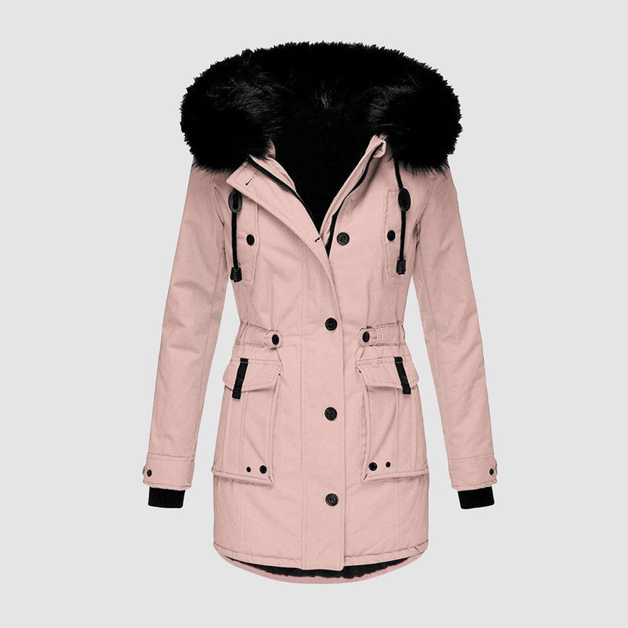 W&W Mode | Elegante Damen Winterjacke mit Pelzkragen
