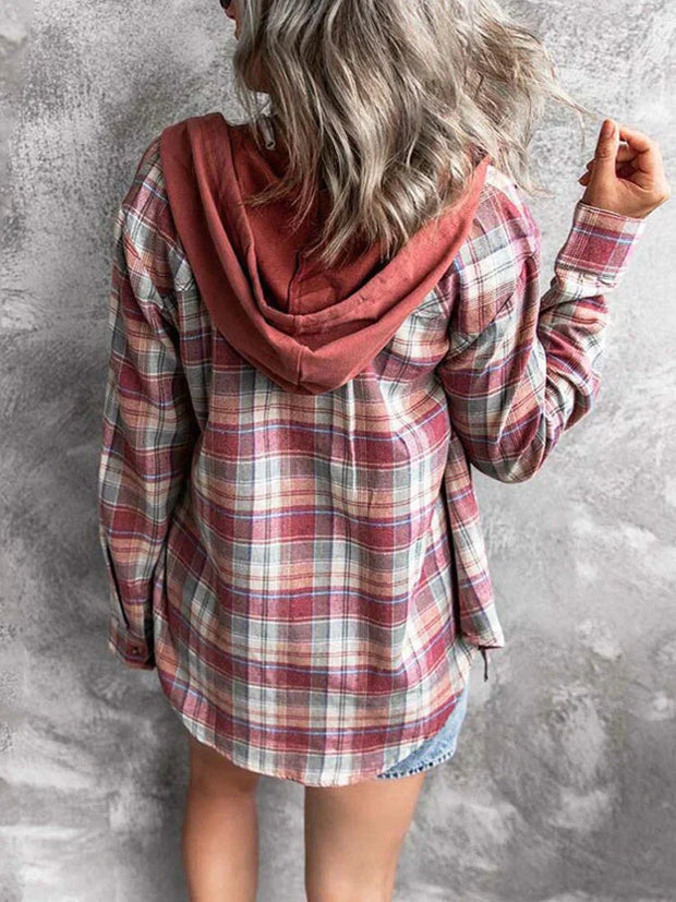WW Hoodie - Loose Fit - Kordelzug - Button Up Shirt - Damenbekleidung