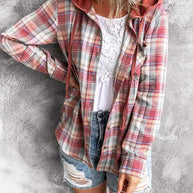 WW Hoodie - Loose Fit - Kordelzug - Button Up Shirt - Damenbekleidung