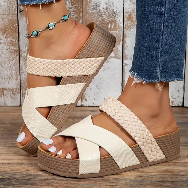 WW | Hausschuhe Slip On Kreuzriemen Schuhe für den Sommer Damen Sandalen