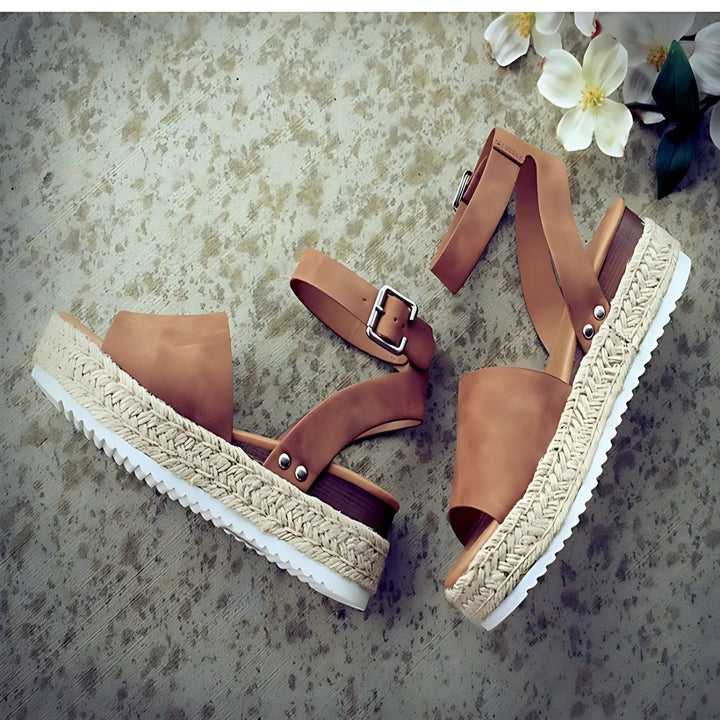 W&W Mode | Sandalen Damen Knöchelriemen Espadrille Schuhe für den Sommer
