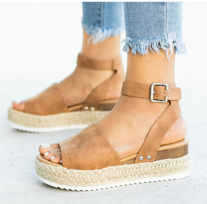 W&W Mode | Sandalen Damen Knöchelriemen Espadrille Schuhe für den Sommer