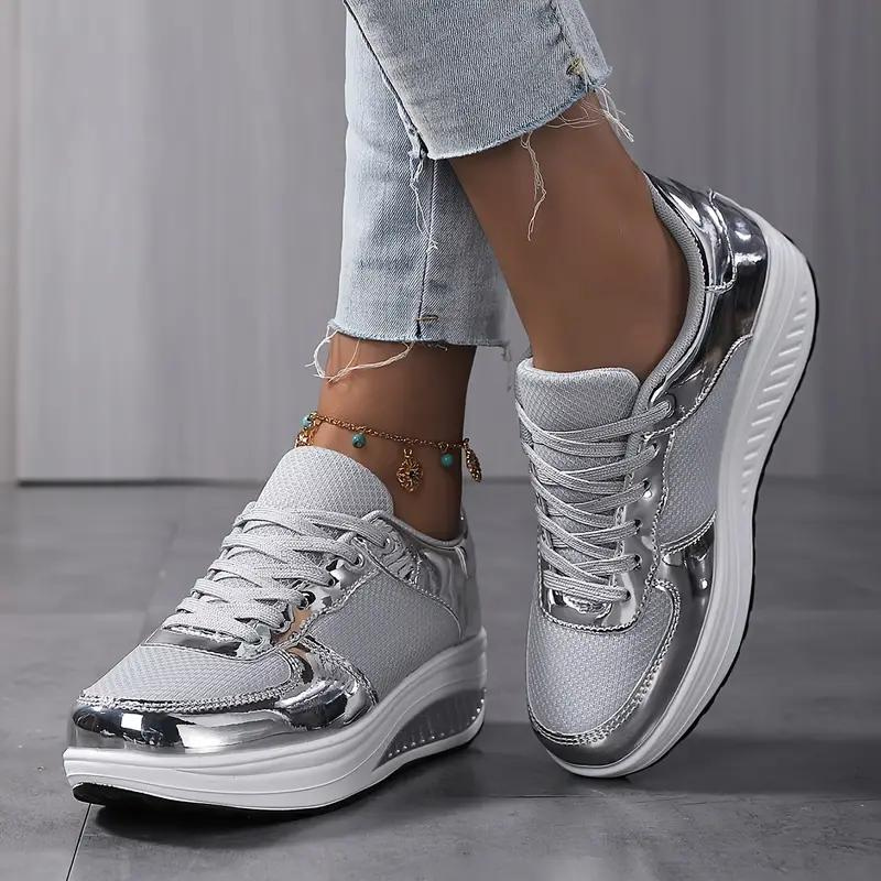 WW | Sneakers, Bequem, Schnürsenkel, Frauenschuhe, Mesh-Sneakers