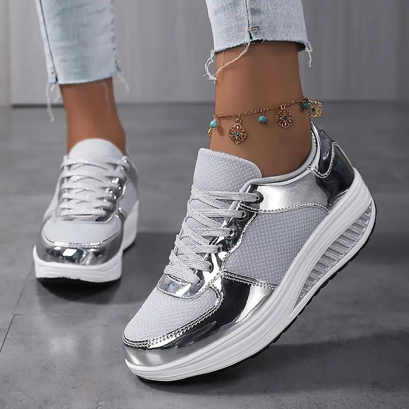 WW | Sneakers, Bequem, Schnürsenkel, Frauenschuhe, Mesh-Sneakers