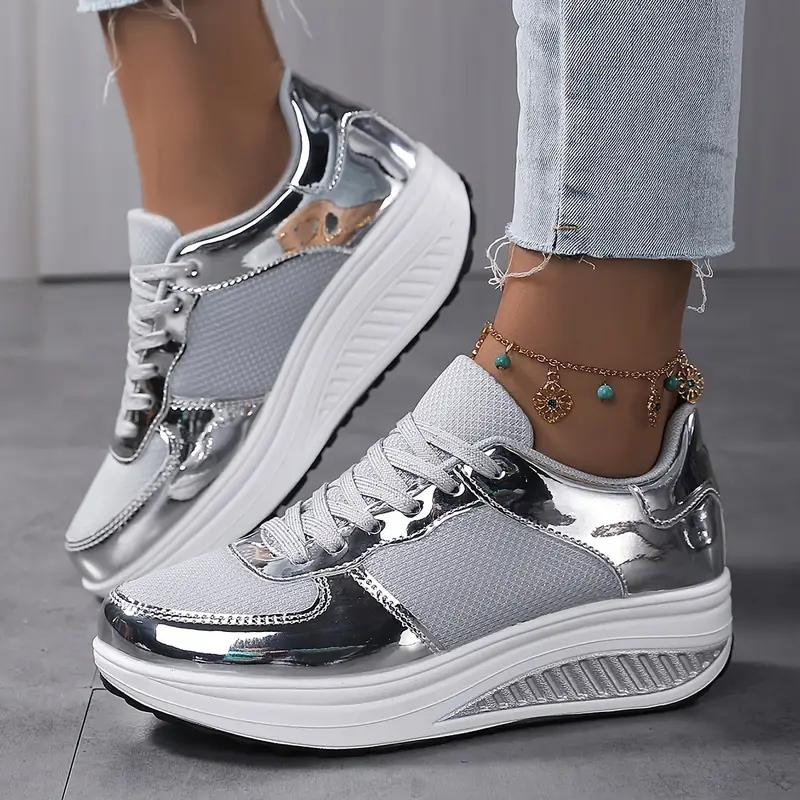 WW | Sneakers, Bequem, Schnürsenkel, Frauenschuhe, Mesh-Sneakers