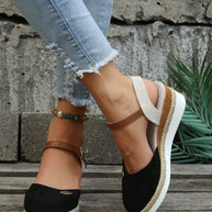 WW | Sandalen Knöchelriemen Orthopädische Espadrilles Damensandalen