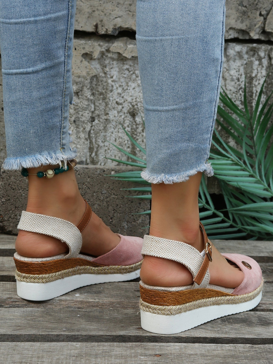 W&W Mode | Sandalen Knöchelriemen Orthopädische Espadrilles Damensandalen