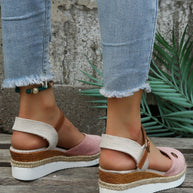 WW | Sandalen Knöchelriemen Orthopädische Espadrilles Damensandalen