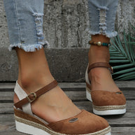 WW | Sandalen Knöchelriemen Orthopädische Espadrilles Damensandalen