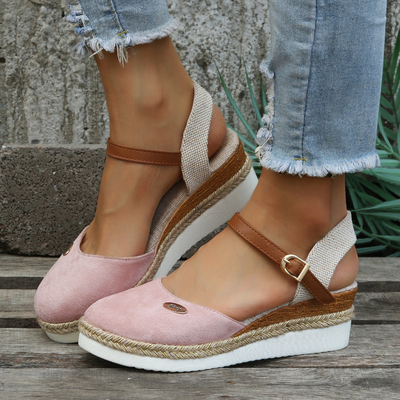 W&W Mode | Sandalen Knöchelriemen Orthopädische Espadrilles Damensandalen