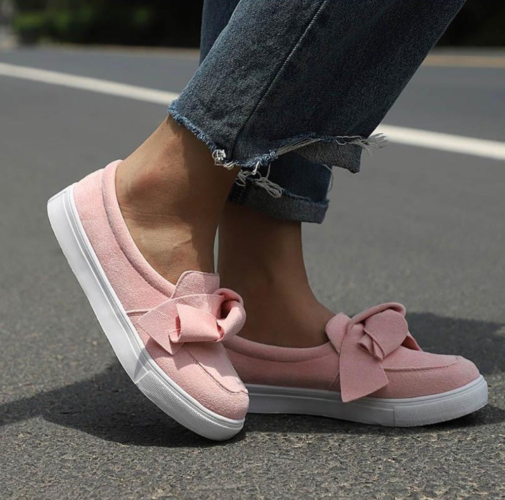 WW | Plattform Slip on Schleife Nähen Loafers