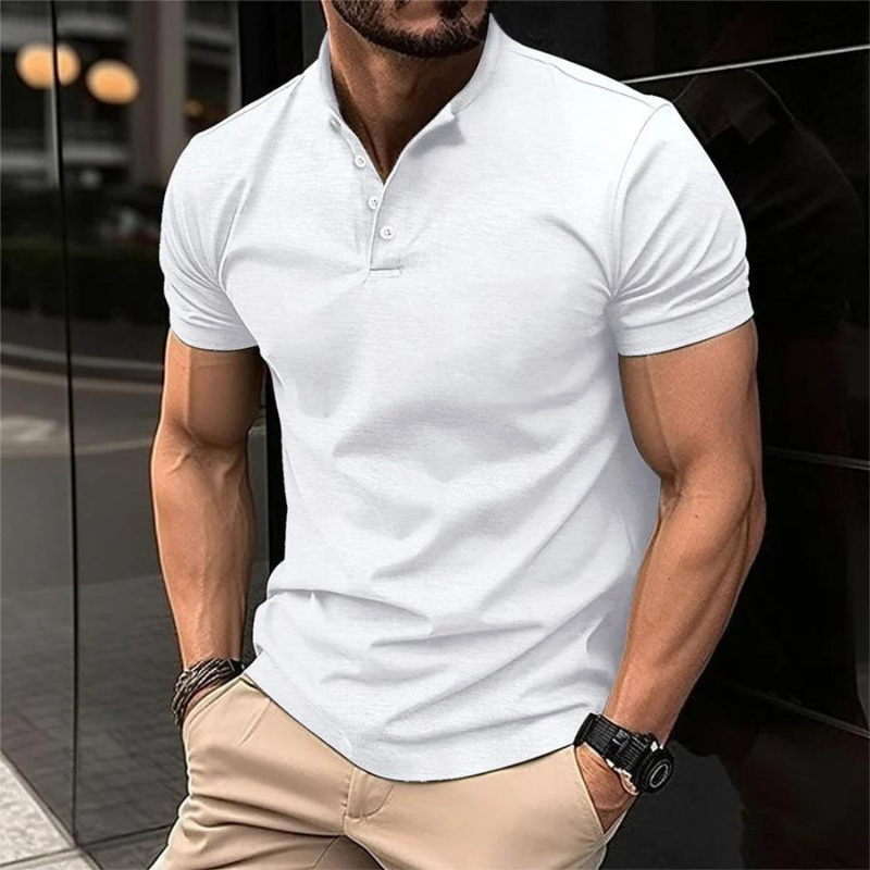 W&W Mode | Poloshirt, Kurze Ärmel, Knöpfe, T-Shirt, Herrenbekleidung
