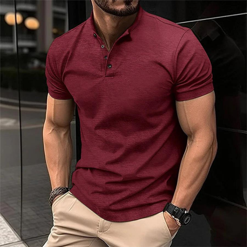 WW | Poloshirt, Kurze Ärmel, Knöpfe, T-Shirt, Herrenbekleidung