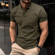WW | Poloshirt, Kurze Ärmel, Knöpfe, T-Shirt, Herrenbekleidung