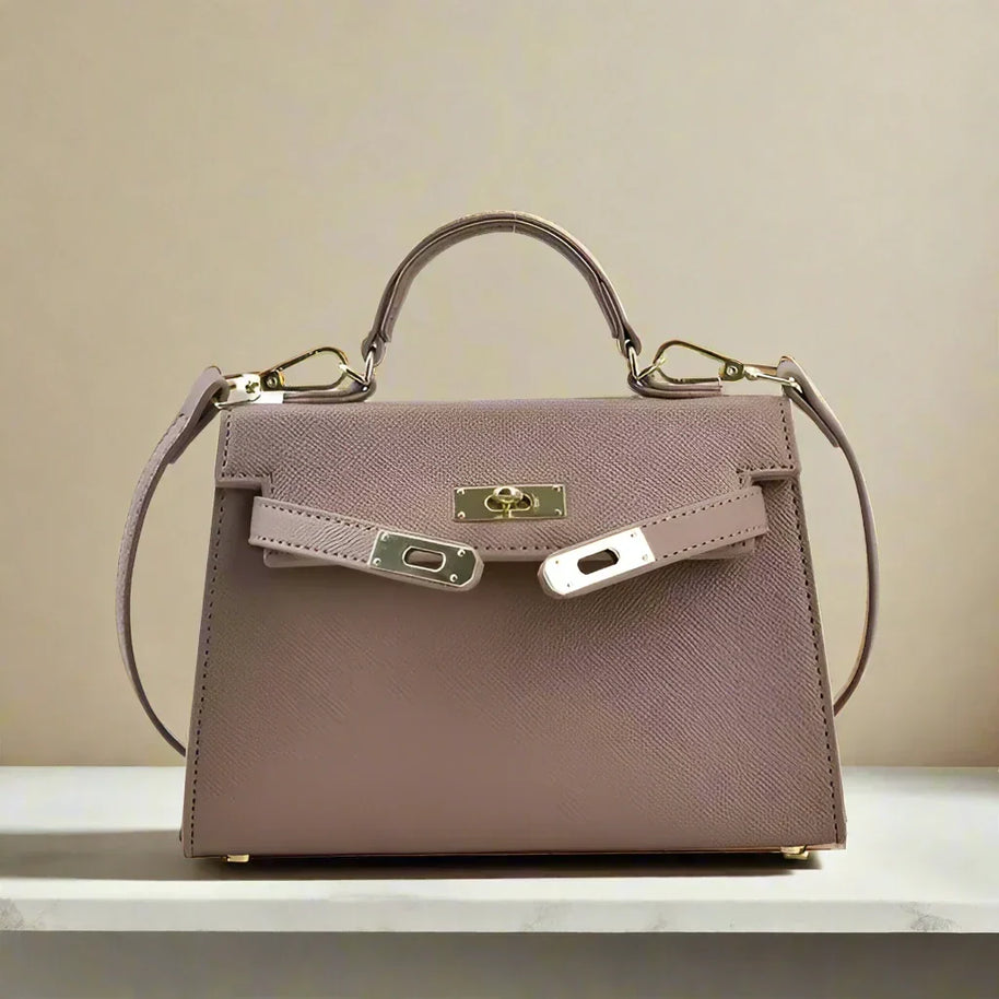 WW | Handtasche Echtes Leder Strukturiertes Design Abnehmbarer Schulterriemen Elegantes Aussehen