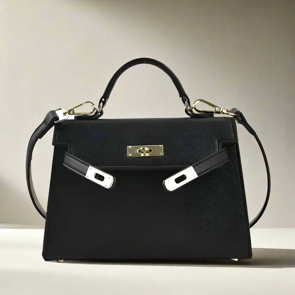 WW | Handtasche Echtes Leder Strukturiertes Design Abnehmbarer Schulterriemen Elegantes Aussehen