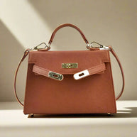 WW | Handtasche Echtes Leder Strukturiertes Design Abnehmbarer Schulterriemen Elegantes Aussehen