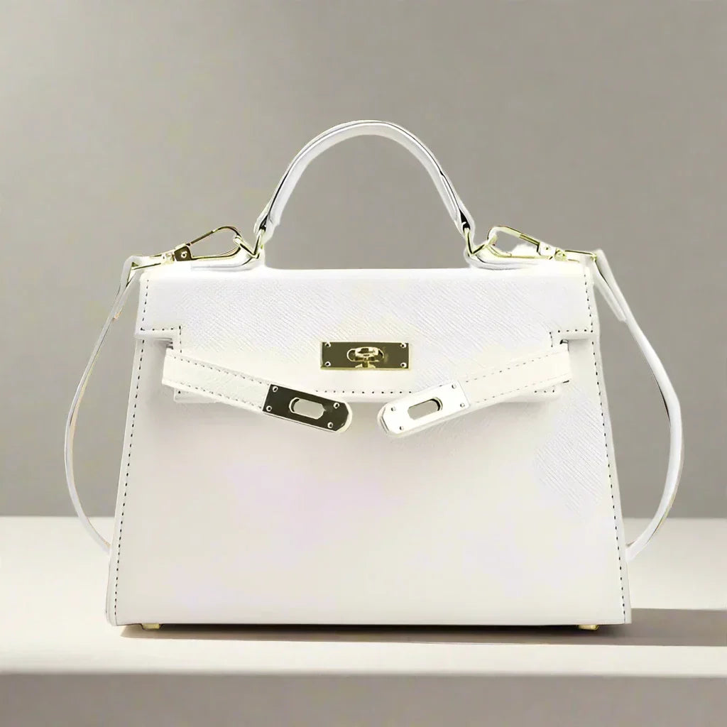 WW | Handtasche Echtes Leder Strukturiertes Design Abnehmbarer Schulterriemen Elegantes Aussehen