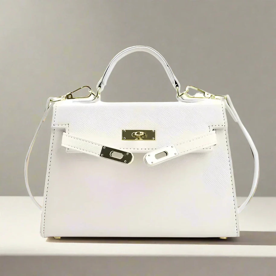 WW | Handtasche Echtes Leder Strukturiertes Design Abnehmbarer Schulterriemen Elegantes Aussehen
