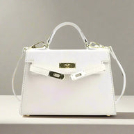 WW | Handtasche Echtes Leder Strukturiertes Design Abnehmbarer Schulterriemen Elegantes Aussehen