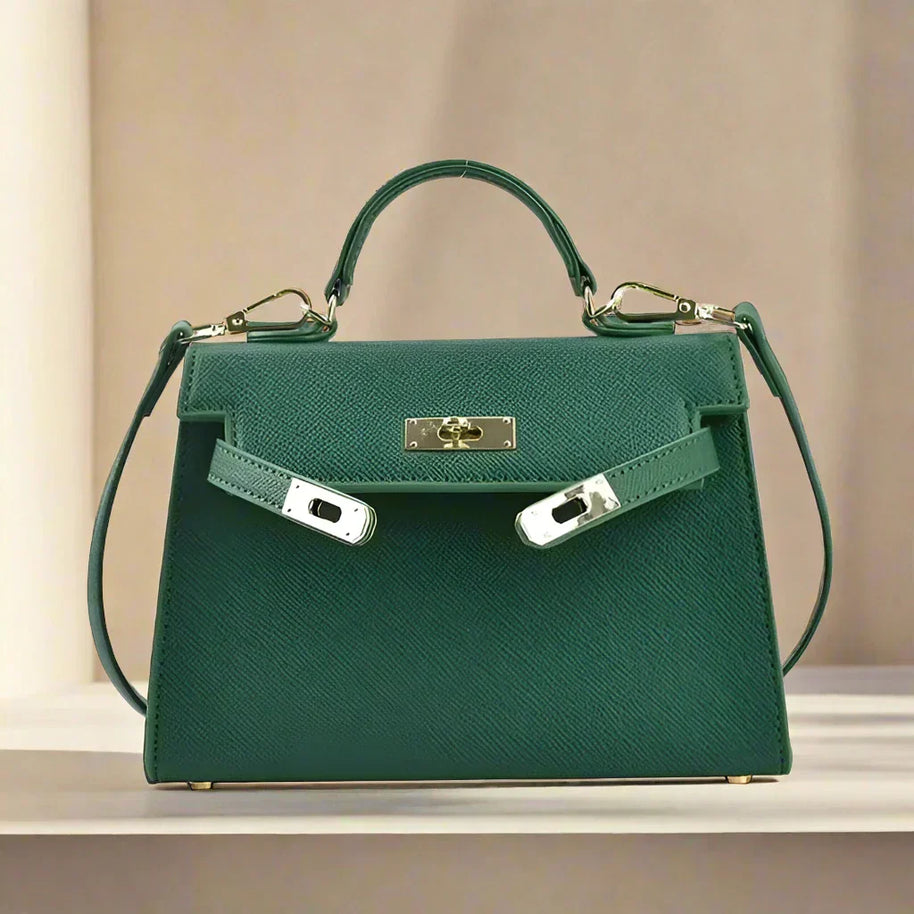 WW | Handtasche Echtes Leder Strukturiertes Design Abnehmbarer Schulterriemen Elegantes Aussehen