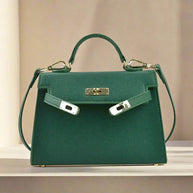 WW | Handtasche Echtes Leder Strukturiertes Design Abnehmbarer Schulterriemen Elegantes Aussehen