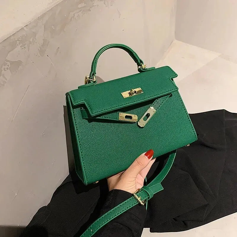 WW | Handtasche Echtes Leder Strukturiertes Design Abnehmbarer Schulterriemen Elegantes Aussehen