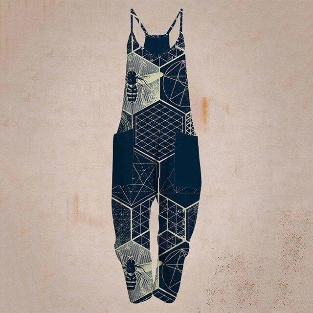 WW - Geometrischer Träger Jumpsuit