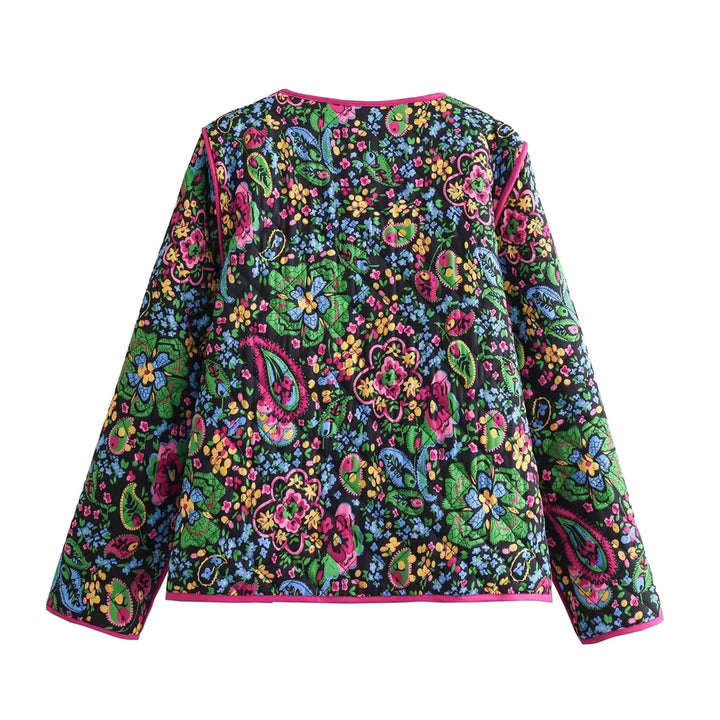 W&W Mode - Damen Blumen bestickte Jacke