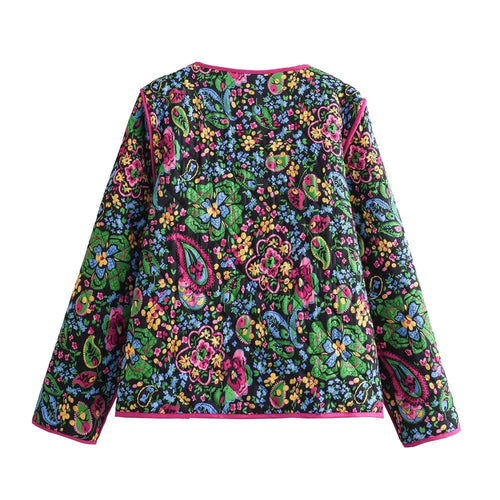 WW - Damen Blumen bestickte Jacke