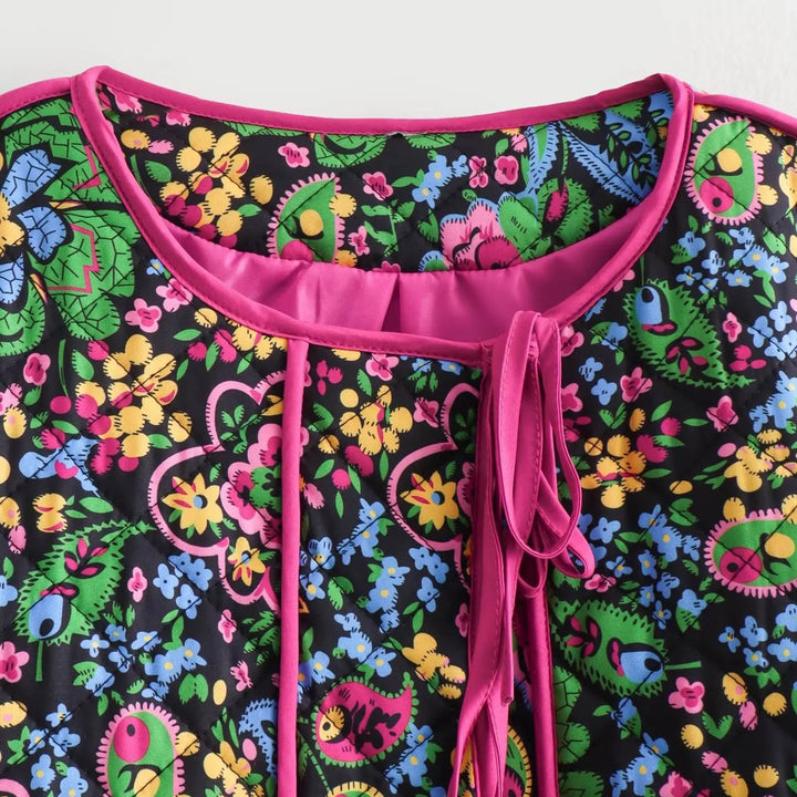 W&W Mode - Damen Blumen bestickte Jacke
