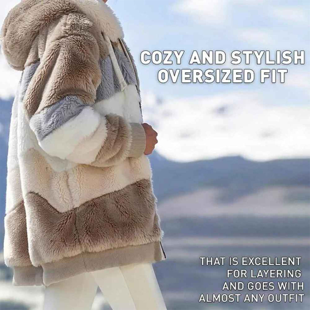 W&W Mode | Warme Oversized Damenjacke mit Kapuze Lange Ärmel Jacke für Kalte Tage