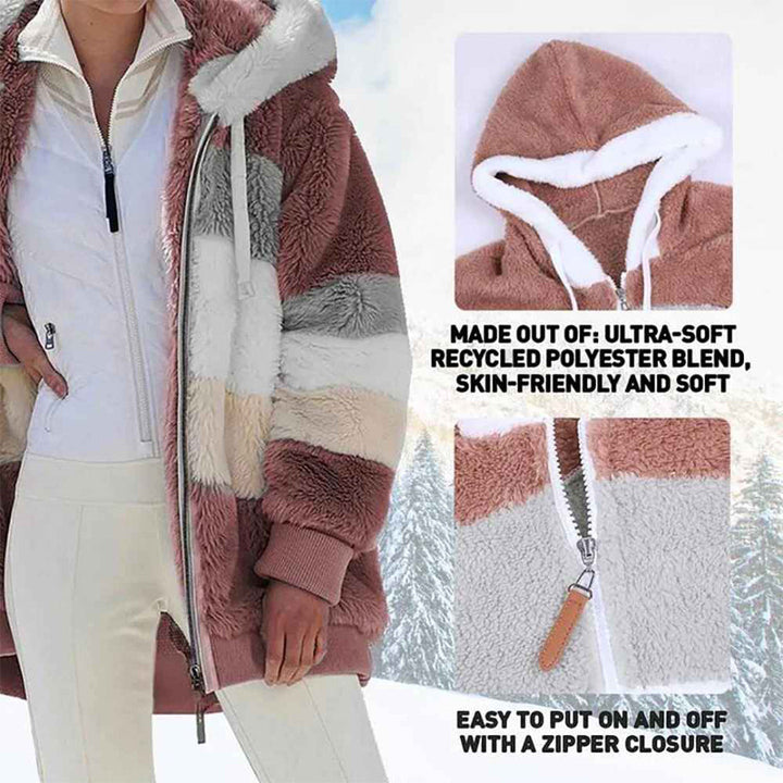 W&W Mode | Warme Oversized Damenjacke mit Kapuze Lange Ärmel Jacke für Kalte Tage