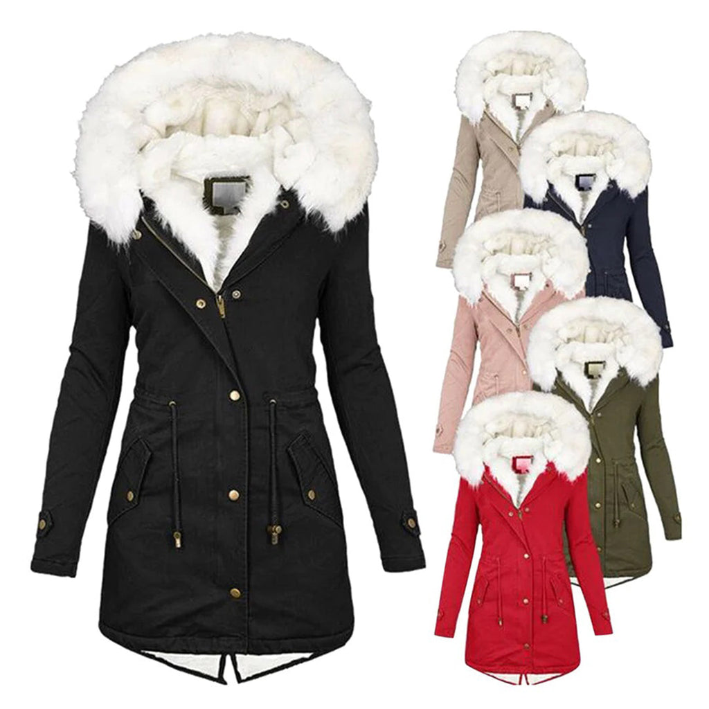 WW | Gepolsterte Winterjacke Mit Fell Für Damen